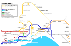 Map of metro in Naples