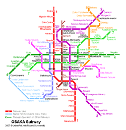 Osaka metro haritası