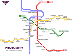 Map of metro in Prague