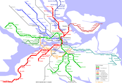 Map of metro in Stockholm