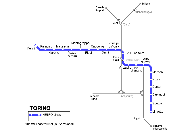 Tram map of Turin