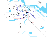 Carte des itinéraires de tram Amsterdam