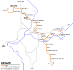 Le Mans tram kaart - OrangeSmile.com