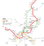Carte des itinéraires de tram Lille