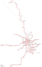 Carte des itinéraires de tram Lodz