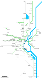 Carte des itinéraires de tram Magdebourg