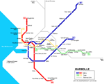 Carte des itinéraires de tram Marseille