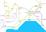 Carte des itinéraires de tram Napoli