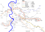 Carte des itinéraires de tram Rome