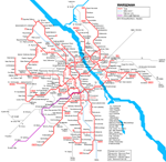 Carte des itinéraires de tram Varsovie