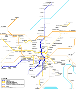 Tram map of Essen