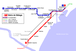 Tram map of Malaga