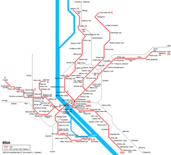 Карта трамваев в Риге