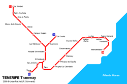Tram map of Tenerife