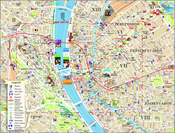 Hoge-resolutie grote stads-kaart van Boedapest