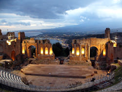 Amphitheater in Taormina, Italien
