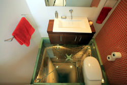 Toilet with Glass Floor