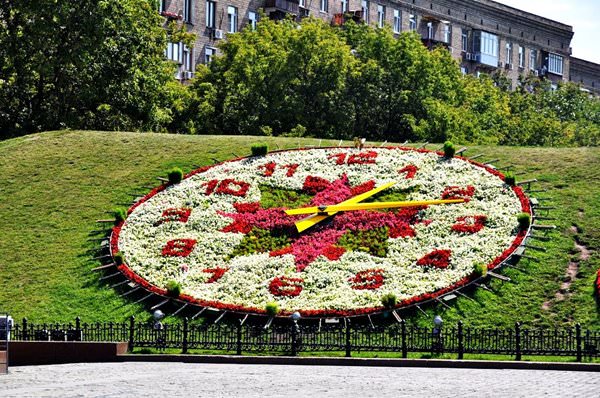 Floral Clock on Poklonnaya Gora, Russia