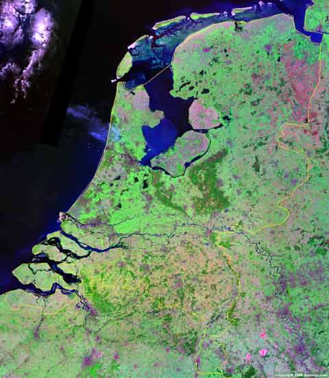 Nederland kaart - satellite view